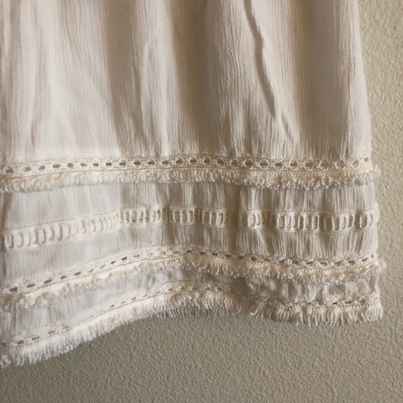 H&M White A-Line Mini Skirt with Lace and Fringe - Picture 2 of 4